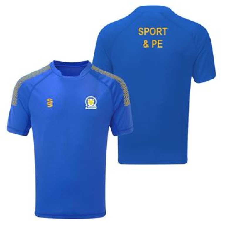 PETER SYMONDS COLLEGE - SPORT & PE DUAL TRAINING SHIRT - Royal