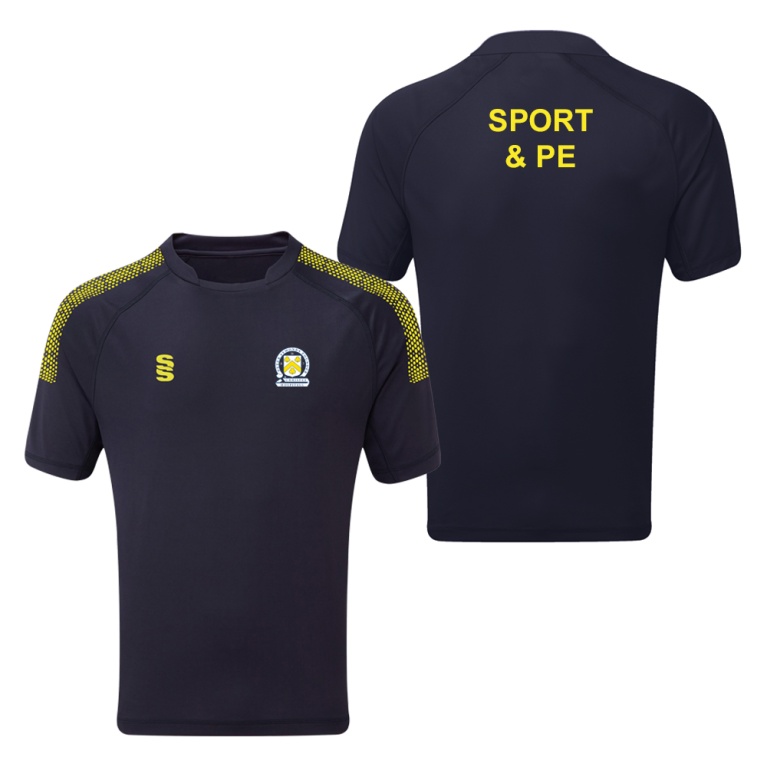 PETER SYMONDS COLLEGE Sport & PE DUAL TRAINING SHIRT - NAVY